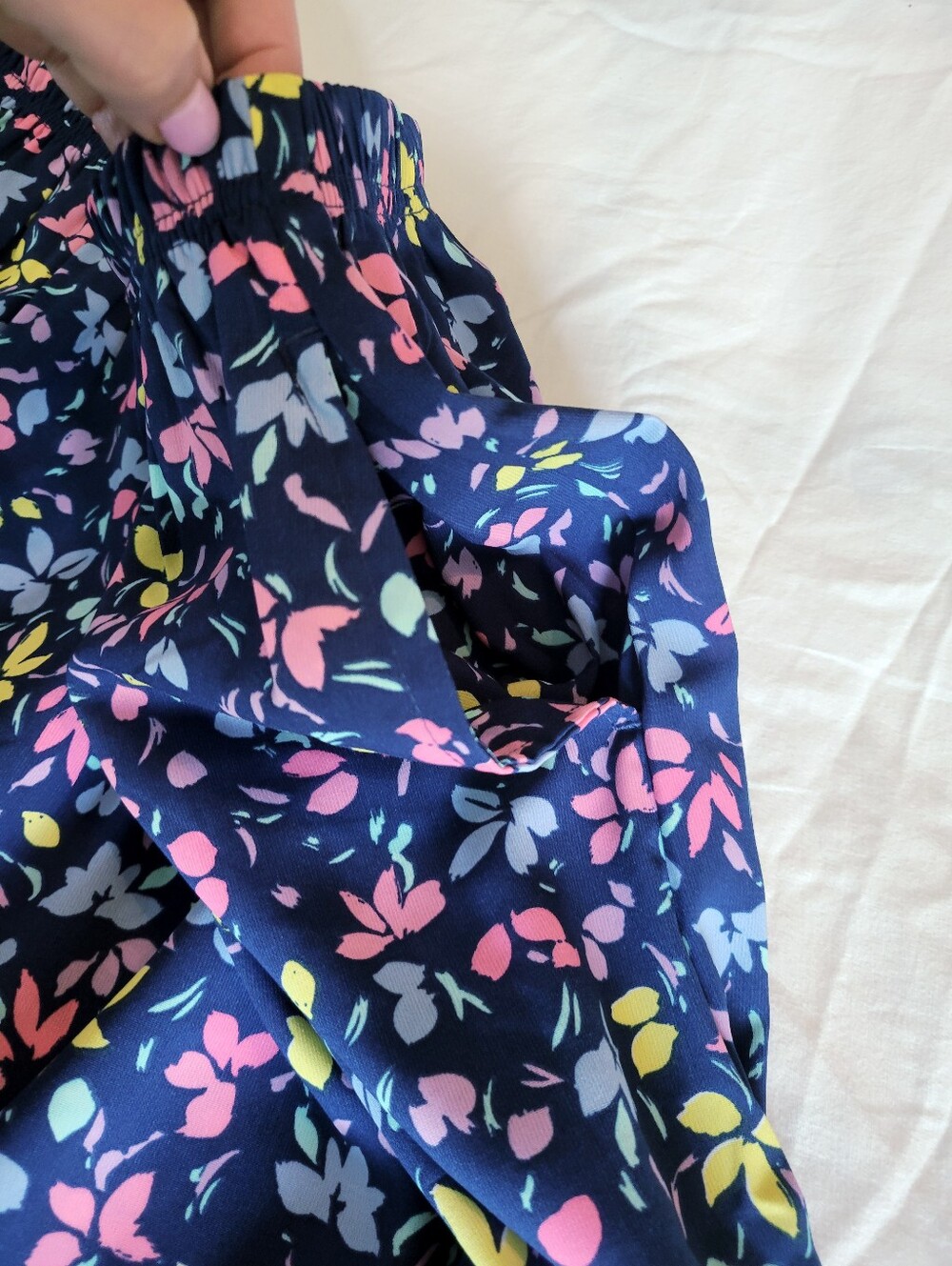 Blair Vintage 90s Patterned A-Line Midi Skirt Navy floral Cottagecore size M - Picture 5 of 7